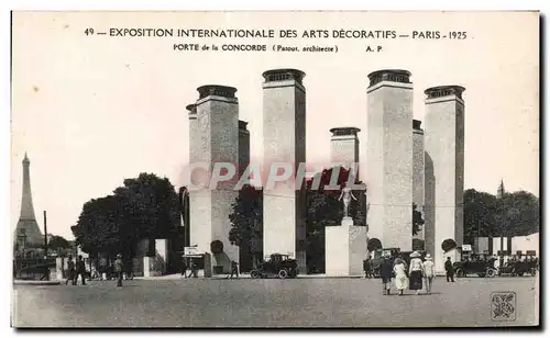 Cartes postales Exposition Internationale des arts Decoratifs Paris 1925 Porte de la Concorde