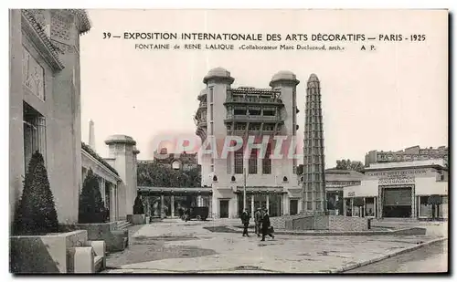 Cartes postales Exposition Internationale des arts Decoratifs Paris 1925 Fontaine de Rene Lalique