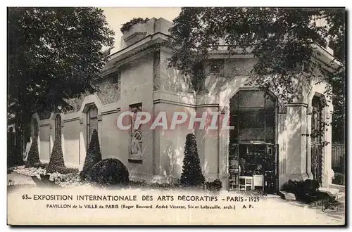 Cartes postales Exposition Internationale des arts Decoratifs Paris 1925 Pavillon de la Ville de Paris