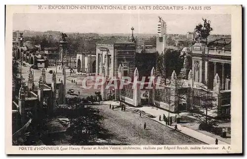 Cartes postales Exposition Internationale des arts Decoratifs Paris 1925 Porte d Honneur