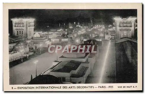 Cartes postales Exposition Internationale des arts Decoratifs Paris 1925 vue de NUIT