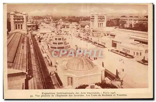 Cartes postales Exposition Internationale des arts Decoratifs Paris 1925 vue generale de l Esplanade des Invalid