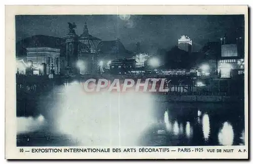 Cartes postales Exposition Internationale des arts Decoratifs Paris 1925 Vue de NUIT