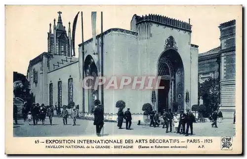 Cartes postales Exposition Internationale des arts Decoratifs Paris 1925 Pavillon National de la Grande Bretagne