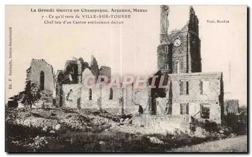 Ansichtskarte AK La Grande Guerre en Champagne Argonne meuse Ce quil reste de Ville Sur Tourbe