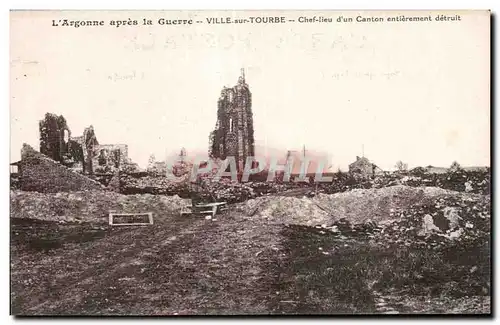 Ansichtskarte AK l Argonne apres la Guerre Ville Sur Tourbe Chef Lieu d Un Canton entierement Detruit