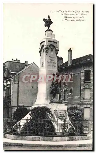 Cartes postales Vitry le Francois Marne le Monument aux Morts