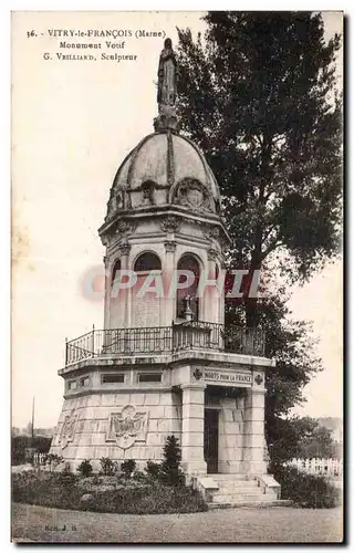 Cartes postales Vitry le Francois Marne Monument Votif