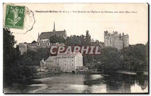 Cartes postales Montreuil Bellay M et L Vue Generale de l Eglise et du Chateau