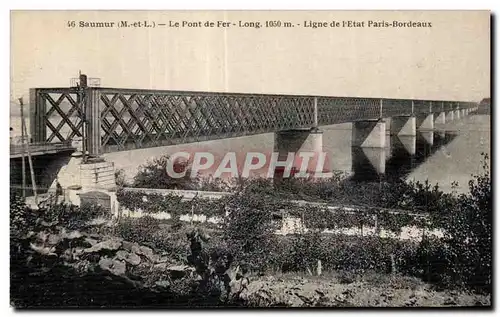 Cartes postales Saumur Le Pont de Fer Long Ligne de I Etat Paris Bordeaux