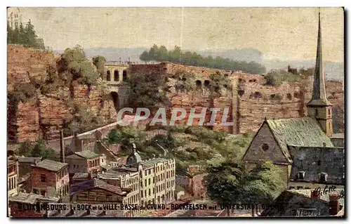 Cartes postales Luxembourg L Bock et la Ville Basse du Grund Bockfelsen mit