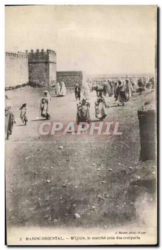 Ansichtskarte AK Maroc Oriental M Coun le marche pres des remparts