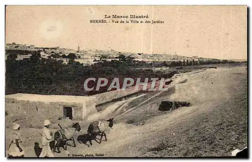 Ansichtskarte AK Maroc Le maroc Illustre Meknes Vue de la Ville et des Jardins