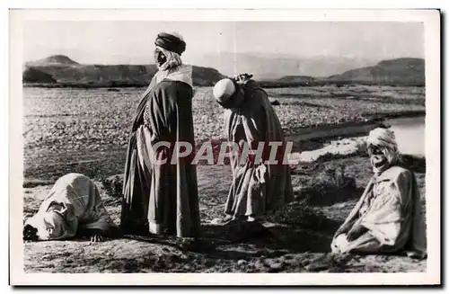 Ansichtskarte AK Algerie Scenes   Types D Afrique Du Nord La priere dans desert