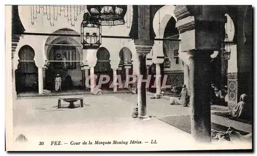 Ansichtskarte AK Maroc Fez Cour de la Mosquee Moulay Idriss