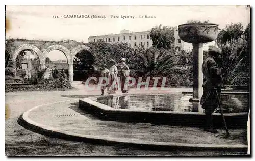 Ansichtskarte AK Maroc Casablanca (Maroc) Parc Lyautey Le Bassin