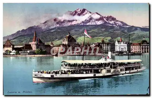 Ansichtskarte AK Suisse Luzern und Pilatus Bateau