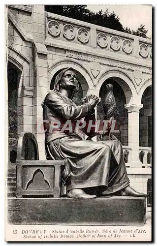 Ansichtskarte AK Domremy Statue d Isabrelle Romee Mere de Jeanne d Arc Statue of Isabelle Bomee Mother of Joan of