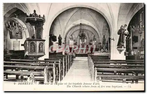 Cartes postales Domremy Interieur de I Eglise ou fut baptisee Jeanne d Arc