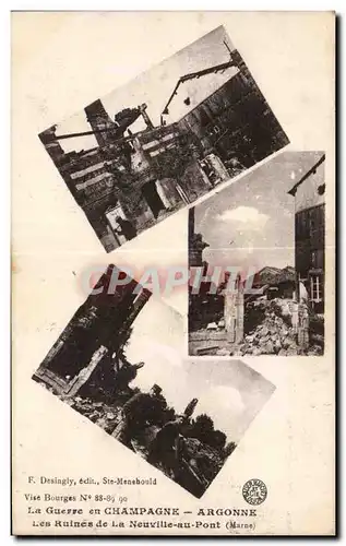 Cartes postales La Guerre en Champagne Argonne Les Ruines de la Neuville au point (Marne)