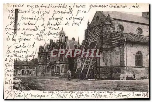 Cartes postales La Neuville au Pont (Marne) Eglise et Mairie