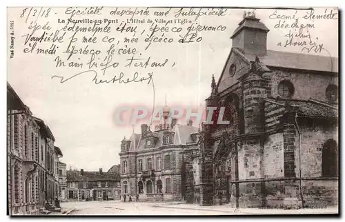 Cartes postales La Neuville au Pont L Hotel de Ville et l Eglise