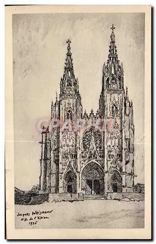 Ansichtskarte AK Jacques Weismann L Epine Norte Dame de L Epine pres chalons sur Marne d ap dessin de J Weismann