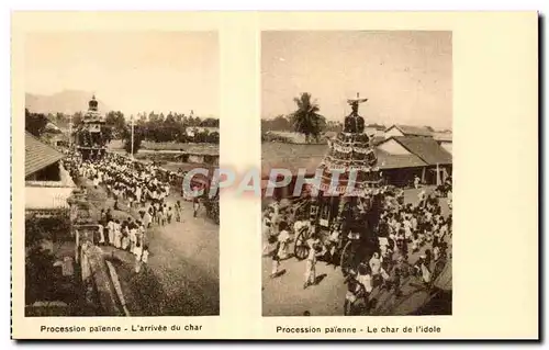 Ansichtskarte AK Inde india Missions etrangeres Eveche de Salem Procession Paienne L arrivee du char