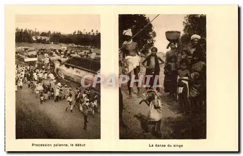 Cartes postales Inde india Missions etrangeres Eveche de Salem Procession Paienne le debut La danse du Singe