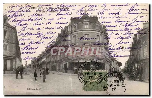 Cartes postales Cholet L Avenue Gambetta et la Rue Nationale