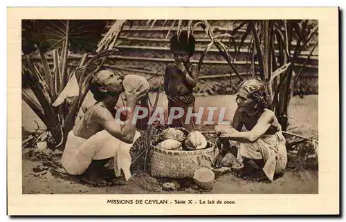 Cartes postales Missions De Ceylan Sieire X Le lait de coco Ceylon Sri lanka Ceylan