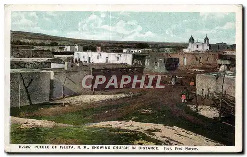 Cartes postales Pueblo of Isleta showing in distance Mexique Mexico