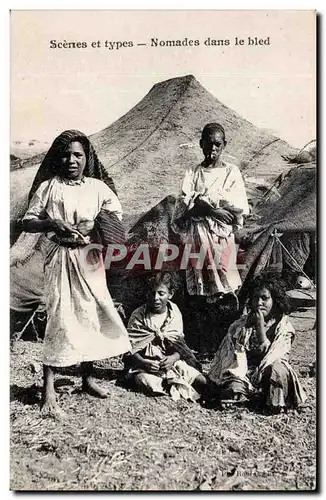 Ansichtskarte AK Maroc Scenes et Types Nomades dans le bled Folklore Costume