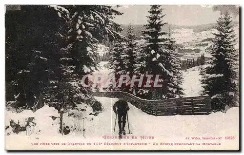 Ansichtskarte AK Gerardmer en hiver Ve prise vers le quartier du 152eme regiment d infanterie Miltiaria Ski Un sk
