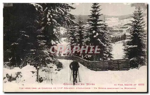 Cartes postales Gerardmer en hiver Ve prise vers le quartier du 152eme regiment d infanterie Miltiaria Ski Un sk