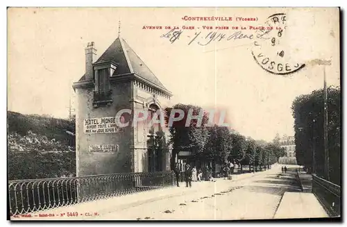 Cartes postales Contrexeville (Vosges) Avenue De La Gare Vue Prise De La Plage De La Hotel Mongeot