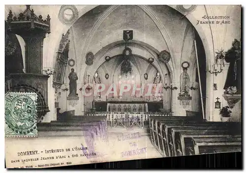 Cartes postales Domremy Interieur De l Eglise Dans Laquelle Jeanne D Arc A Ete Baptisee