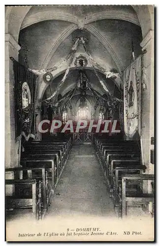 Cartes postales Domremy Interieur de L Eglise ou fut baptisee Jeanne d Arc
