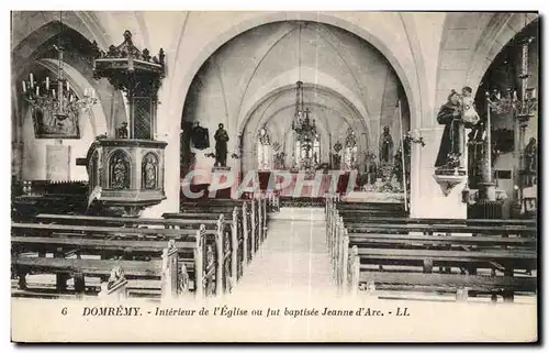 Cartes postales Domremy Interieur de l Eglise ou fut baptisee Jeanne d Arc
