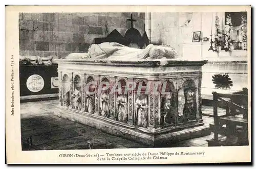 Cartes postales Oiron Tombeau XVI siecle de Dame Philippe de Montmorency dans la Chapelle Colle Collegiale du Ch