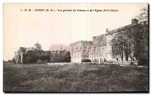 Ansichtskarte AK Oiron Vue generale du Chateau et de l Eglise (XVI Siecle)