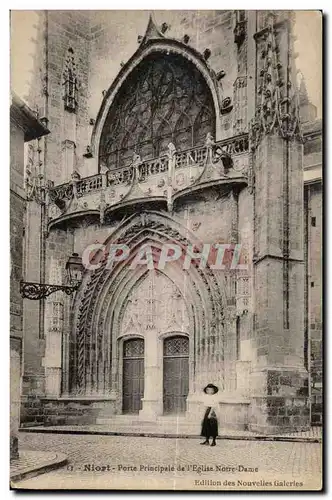 Cartes postales Niort Porte Principale de l Eglise Notre Dame