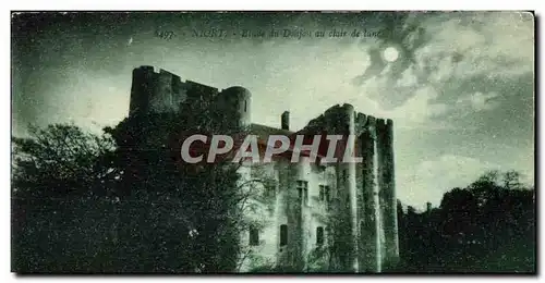 Cartes postales Niort Etude du Donjon et clair de lune
