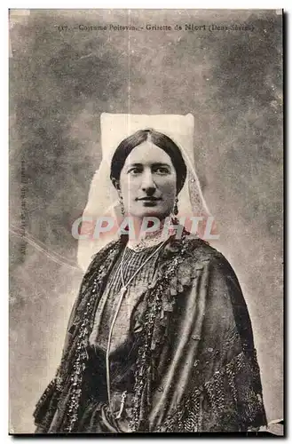 Ansichtskarte AK Costume Poitevin Grisette du Niort Folklore Costume