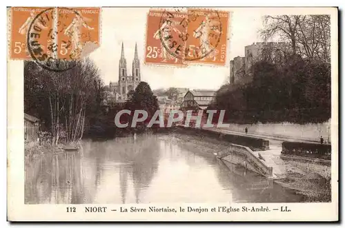 Ansichtskarte AK Niort La Sevre Niortaise le Donjon et l Eglise St Andre