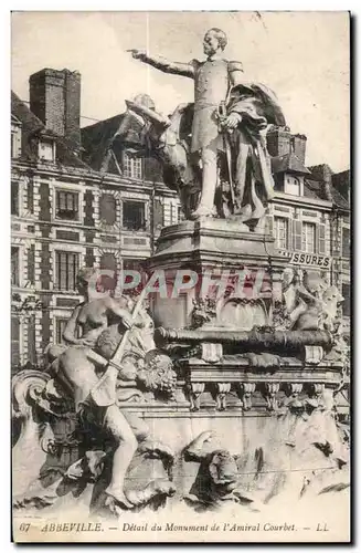 Abbeville - Detail du Monument de l amiral Courbet - Cartes postales