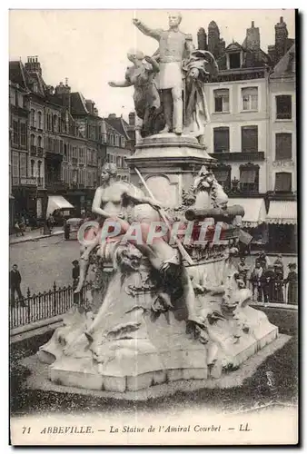Abbeville - La Statue de l Amiral Courbet - Cartes postales