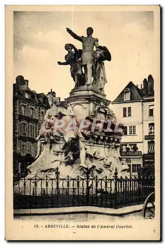 Abbeville - Statue de l Amiral Courbet - Cartes postales