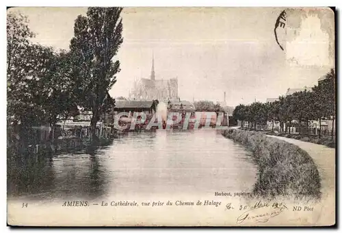 Amiens - La cathedrale - vue prise du chemin de Halage - Ansichtskarte AK