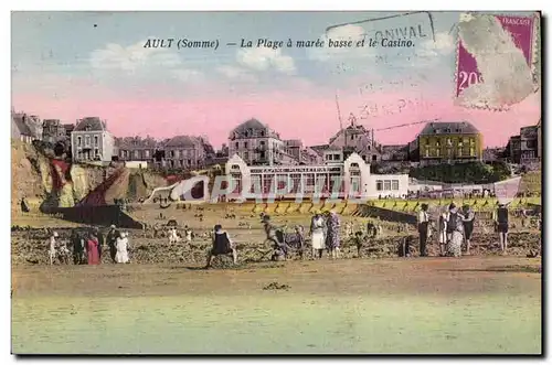 Cartes postales Ault Somme La Plage a maree basse et le Casino